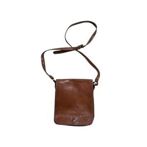 Vera Pelle Italian Leather Messenger Bag Crossbody Brown Made in‎ Italy